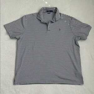 Polo by Ralph Lauren 100% Cotton Navy and White Striped Men's Shirt Size XL